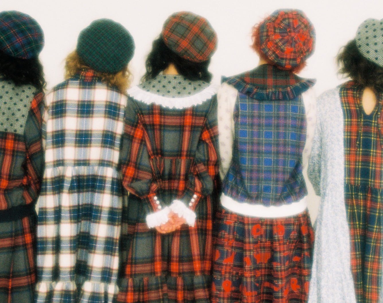 ハートチェックつけ襟　BLACK 001