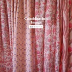 ブロックプリント生地【50cm単位】インド綿  片耳デザイン付き 小花柄 コーラルピンク×ブラウン #51314-PK3