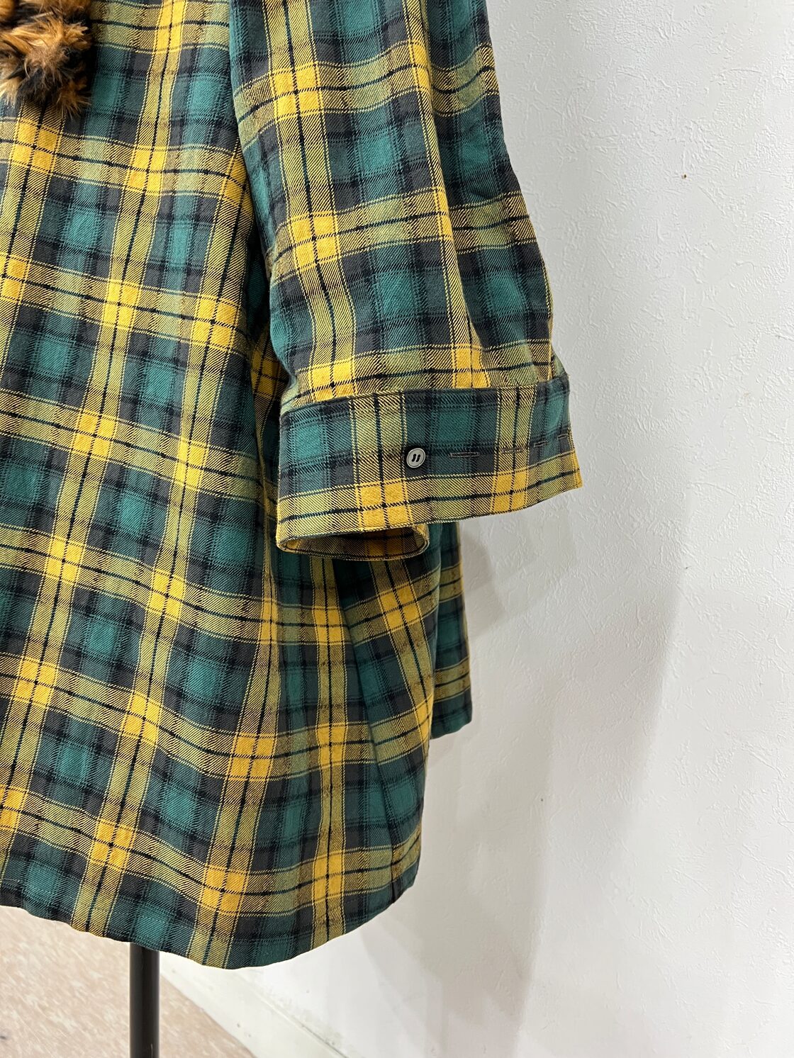 24AW】KIDILL PUNK LETTER SHIRT (GREEN x YELLOW CHECK) KL867 | Pay ID