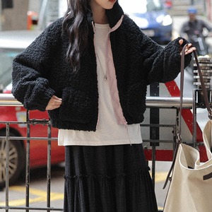 zip-up boa jacket　J00351