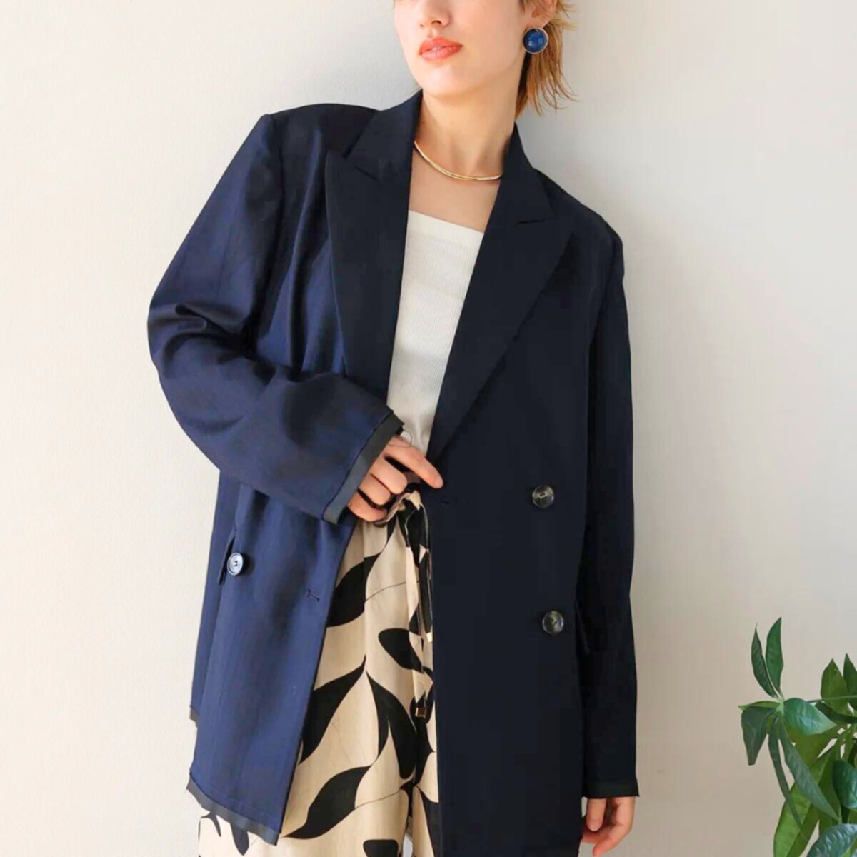 HERENCIA / テーラードジャケット/FREE/ポリエステル/BRW/チェック/H224327 HERENCIA 】Bicolor Cutoff Check Jacket | valance 福井｜レディース