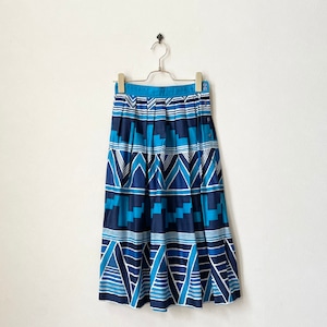 80s Print Flare Skirt L1050