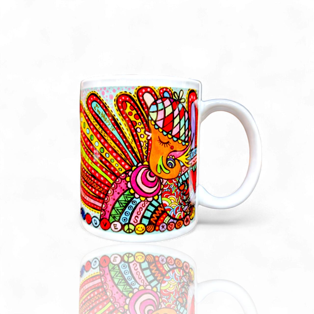 pipi陶器マグカップ とりちゃんと太陽