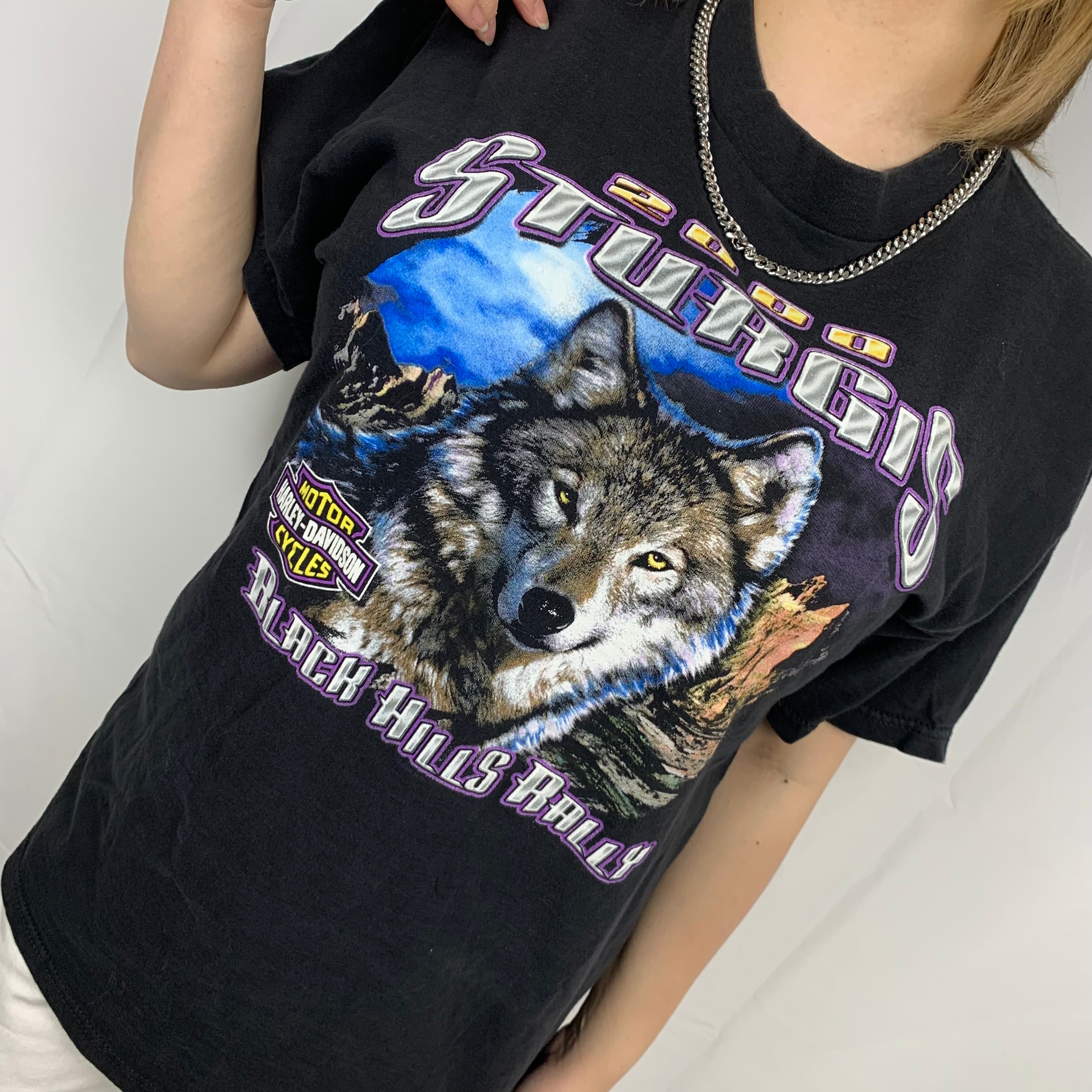 希少XL★HARLEY-DAVIDSON Tシャツ バイク ウルフ Tシャツ