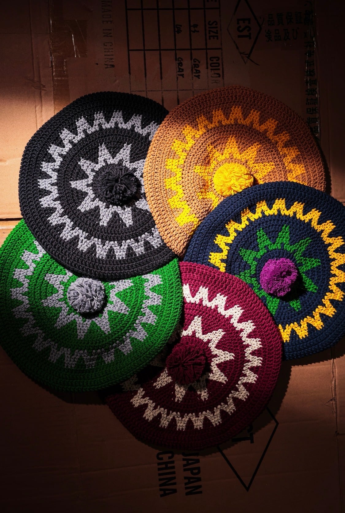 Handmade Zig-Zag Cotton Crocchet Tam /ONTHEWAY×DEN