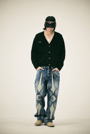 THUG CLUB] TC Bone Knit Cardigan 正規品 韓国ブランド 韓国通販 韓国