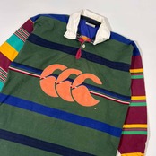 Canterbury カンタベリー ボーダー ラガーシャツ ポロシャツ M/マルチ メンズ ラグビー