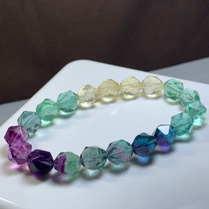 4.透明度高☆カット・グラデーション風 フローライト ブレスレット