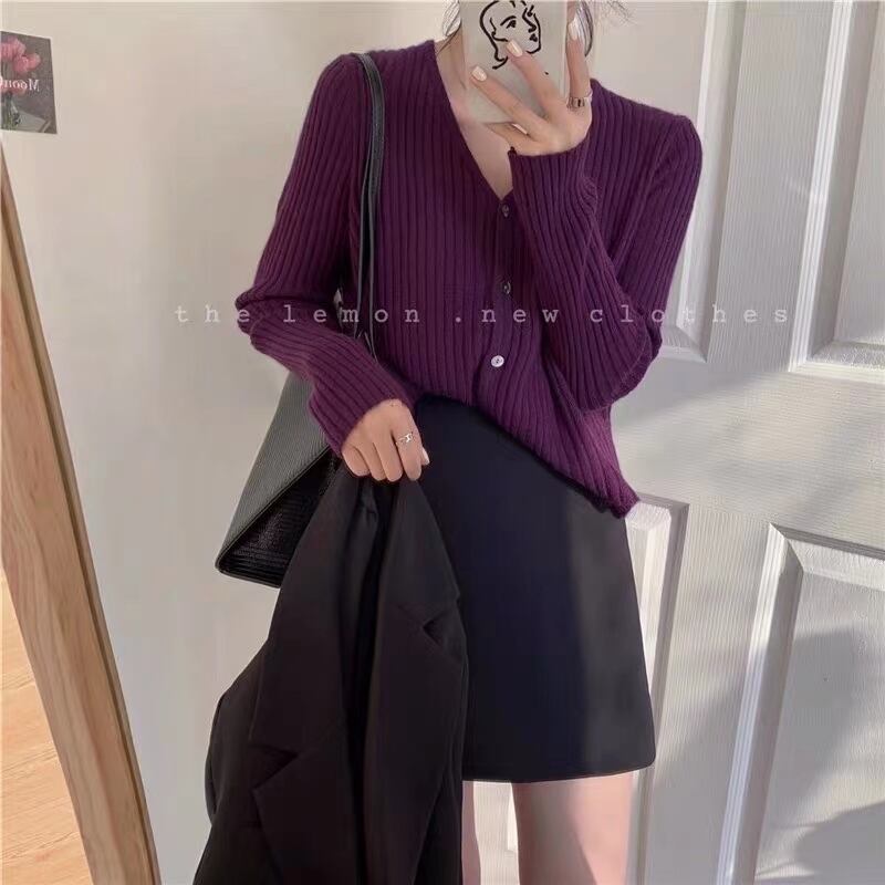 Vネックオーバーショートカーディガン　AJ111-615