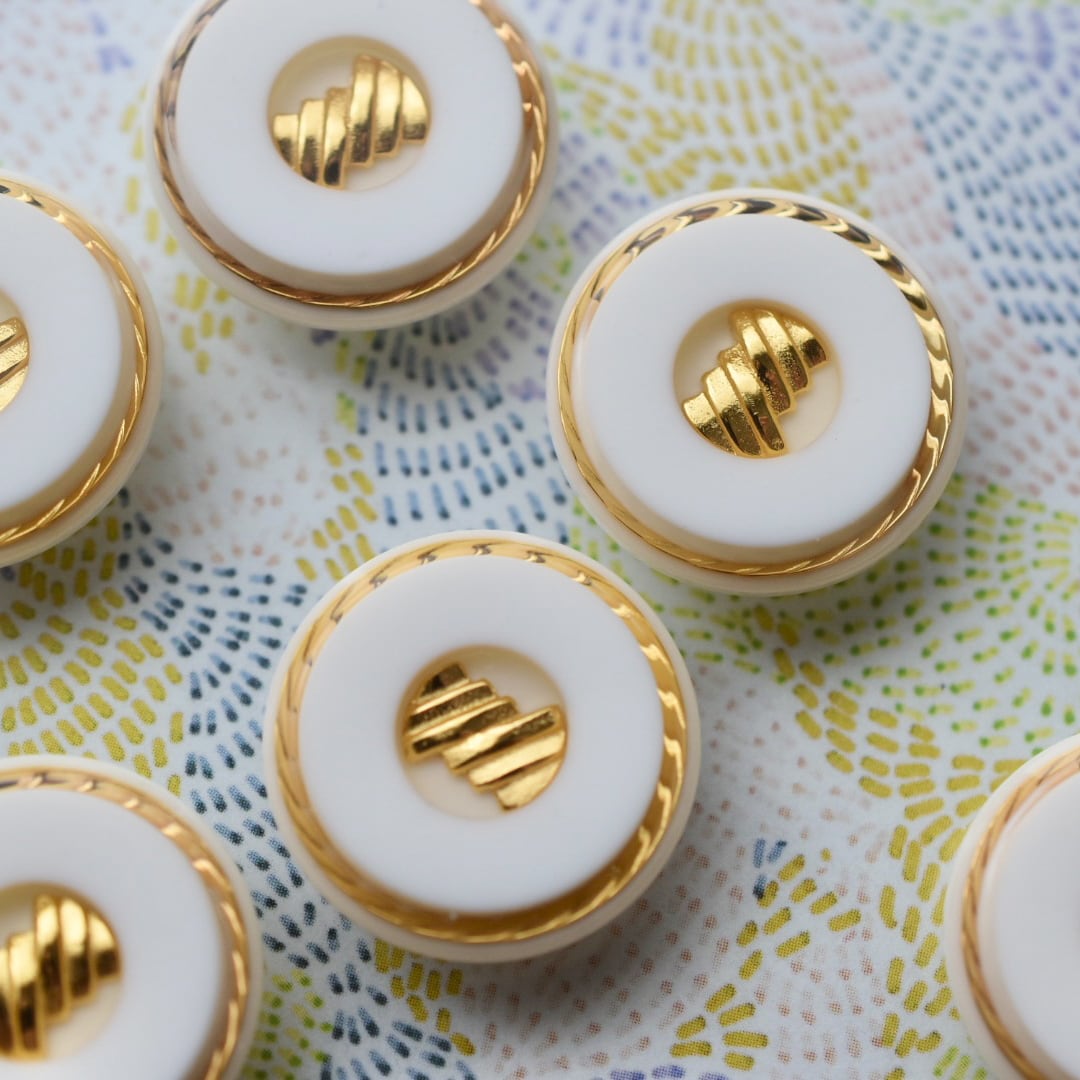 ゴールドツイストリボン×ホワイト 21㎜