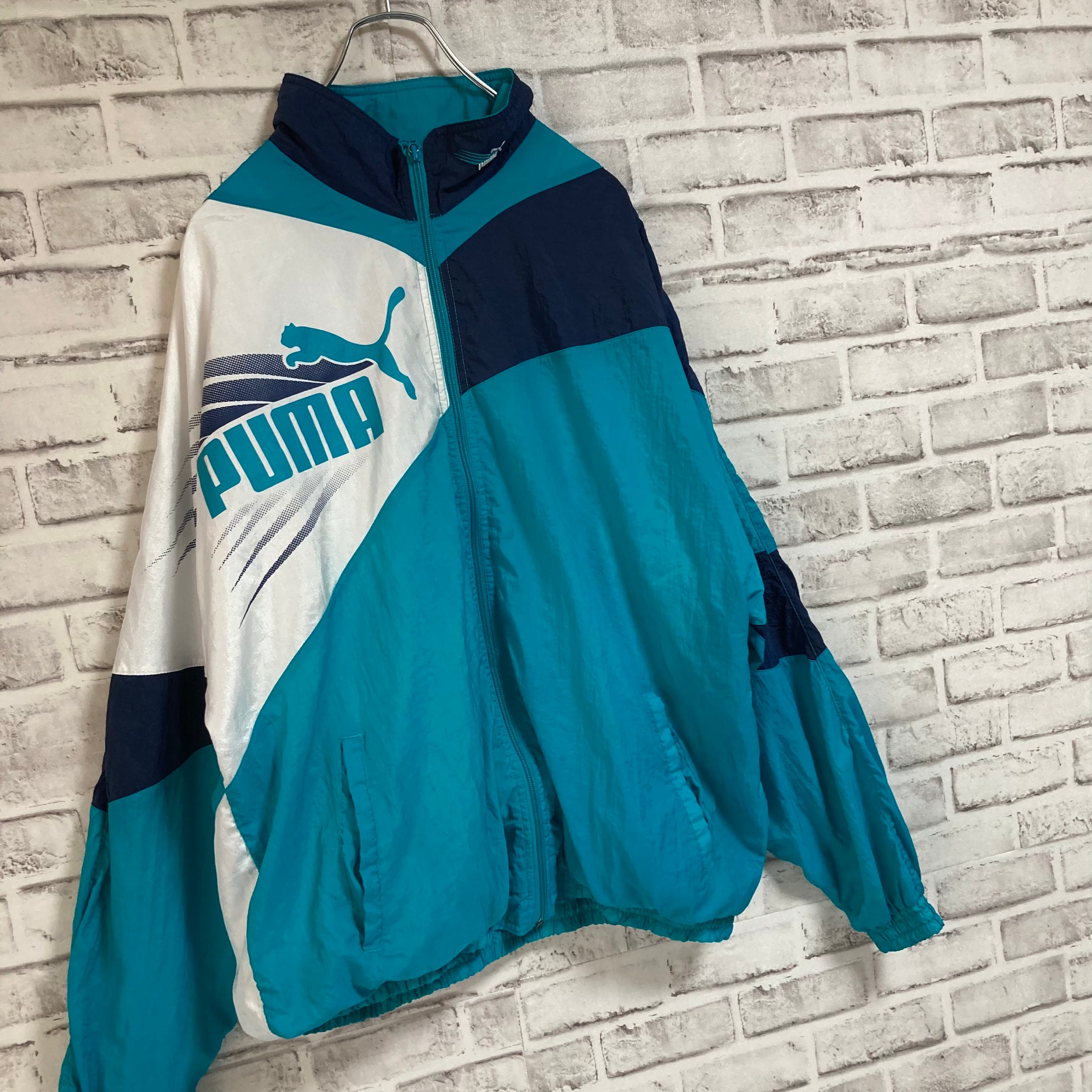 PUMA】Nylon Jacket L 90s プーマ ナイロンジャケット 切替 刺繍ロゴ ...