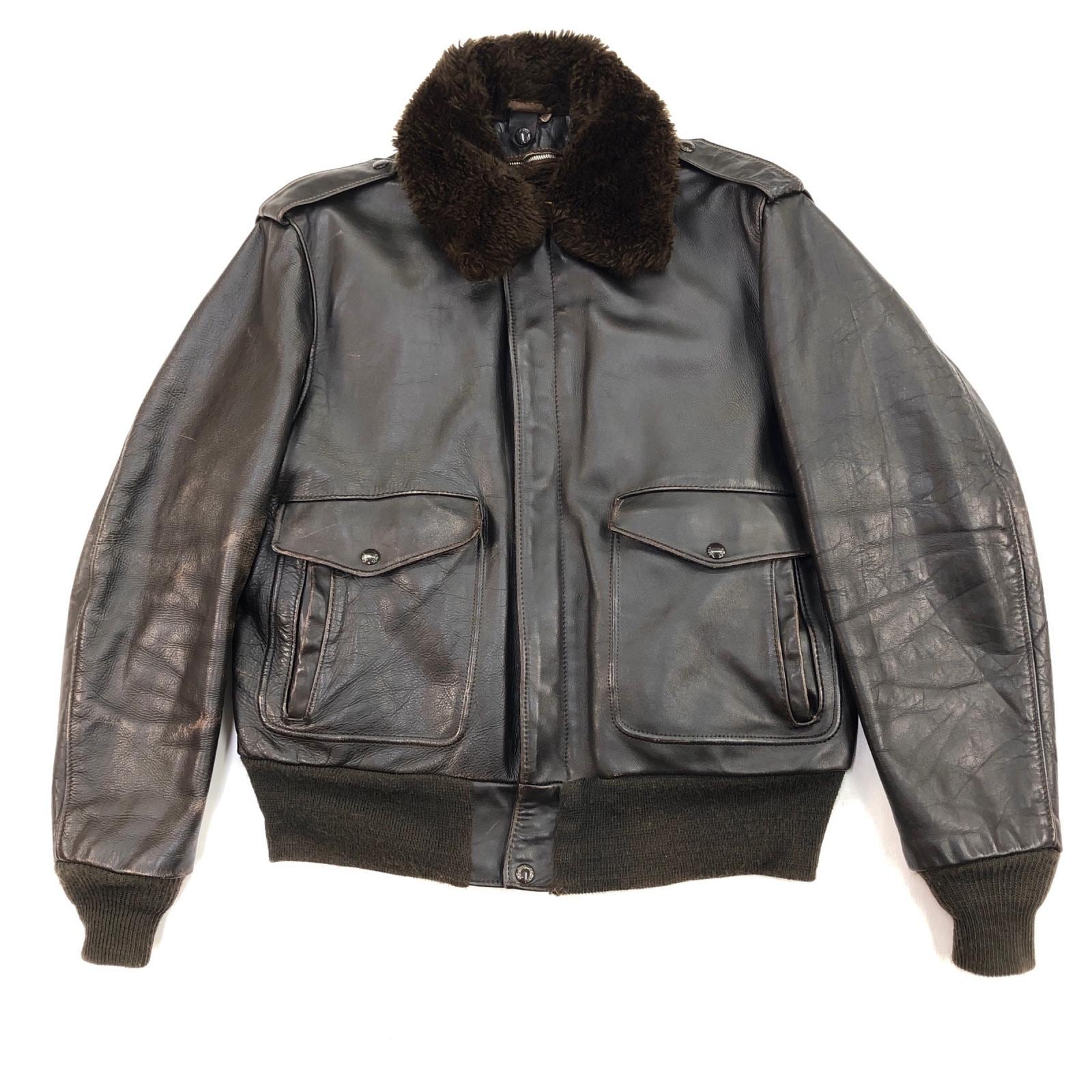 SCHOTT ショット 70- 80年代 USA製 684SM レザーフライトジャケット 襟