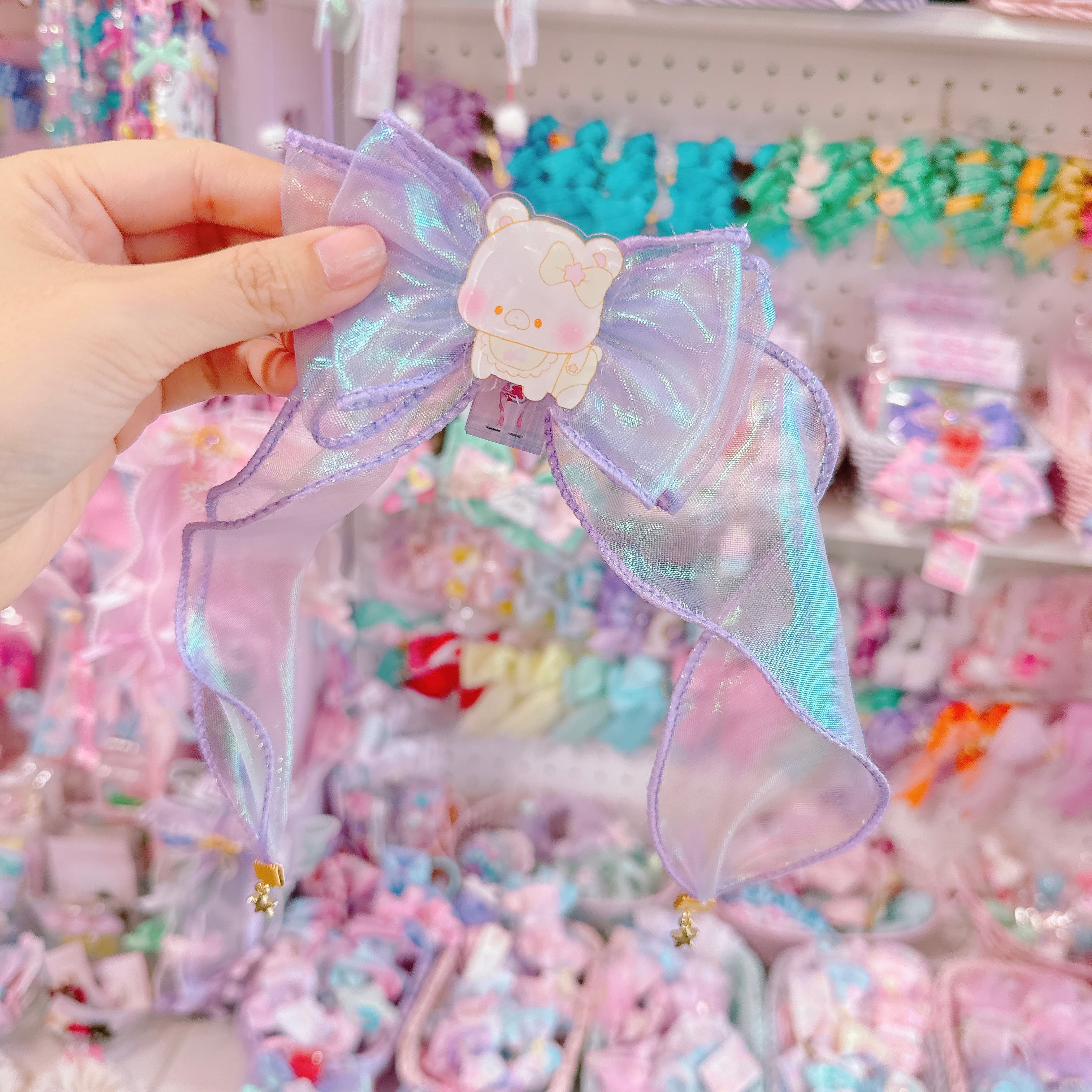 【F7】58-6たらりんオーガンジーヘアクリップ