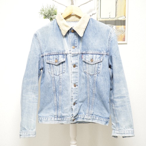Euro Levi's Corduroy Collar Denim Jacket Light Blue