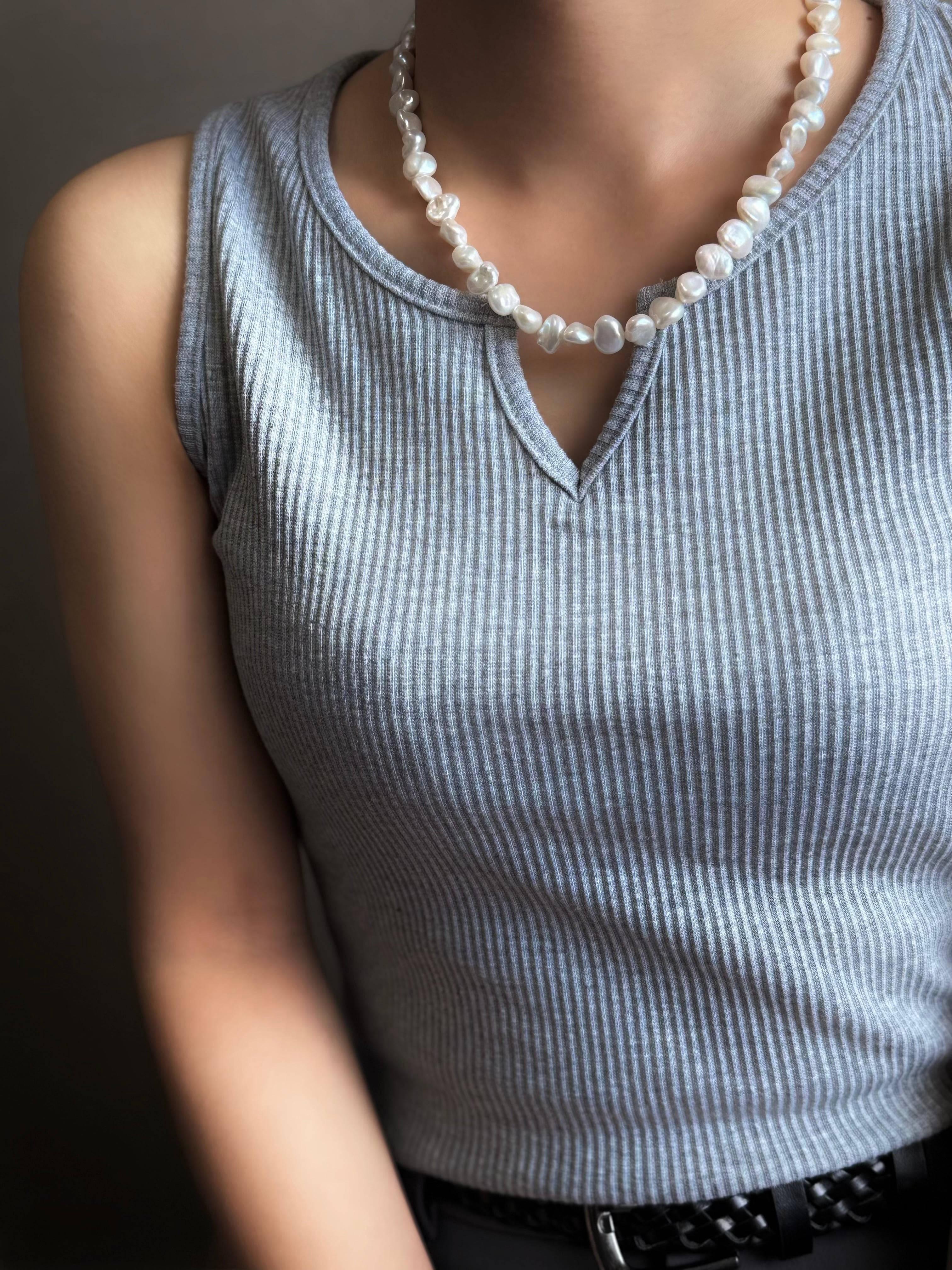 不揃いが自然で美しい〈淡水真珠ケシパール〉ネックレス | Mignon collect