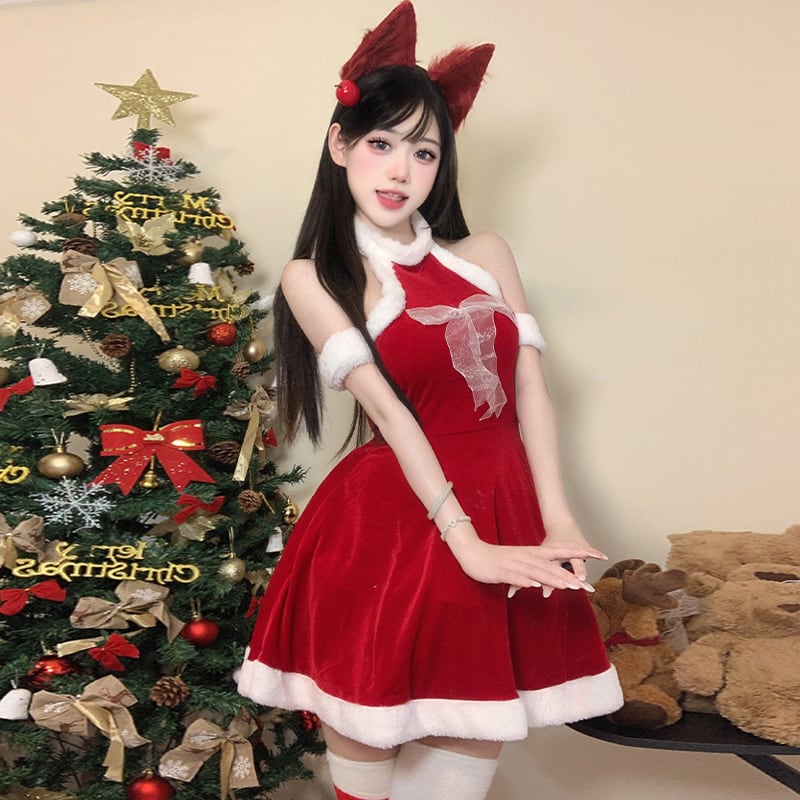 3点セット】クリスマ 大人可愛い セクシー サンタ服 コスプレ レース