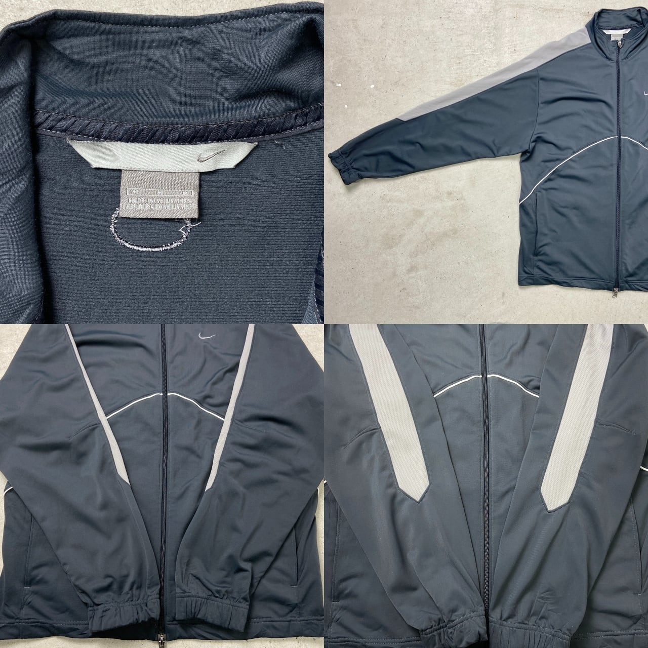 00年代 NIKE ナイキ スウォッシュロゴ刺繍 トラックジャケット メンズL