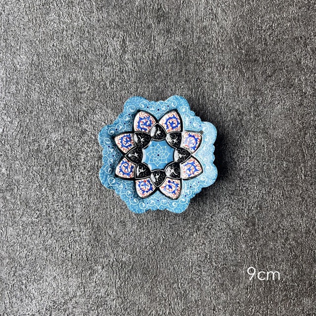 ペルシャの飾り皿（ミーナーカーリー）9ｃｍ　アクセサリートレイ【MINA KARI 08-019】