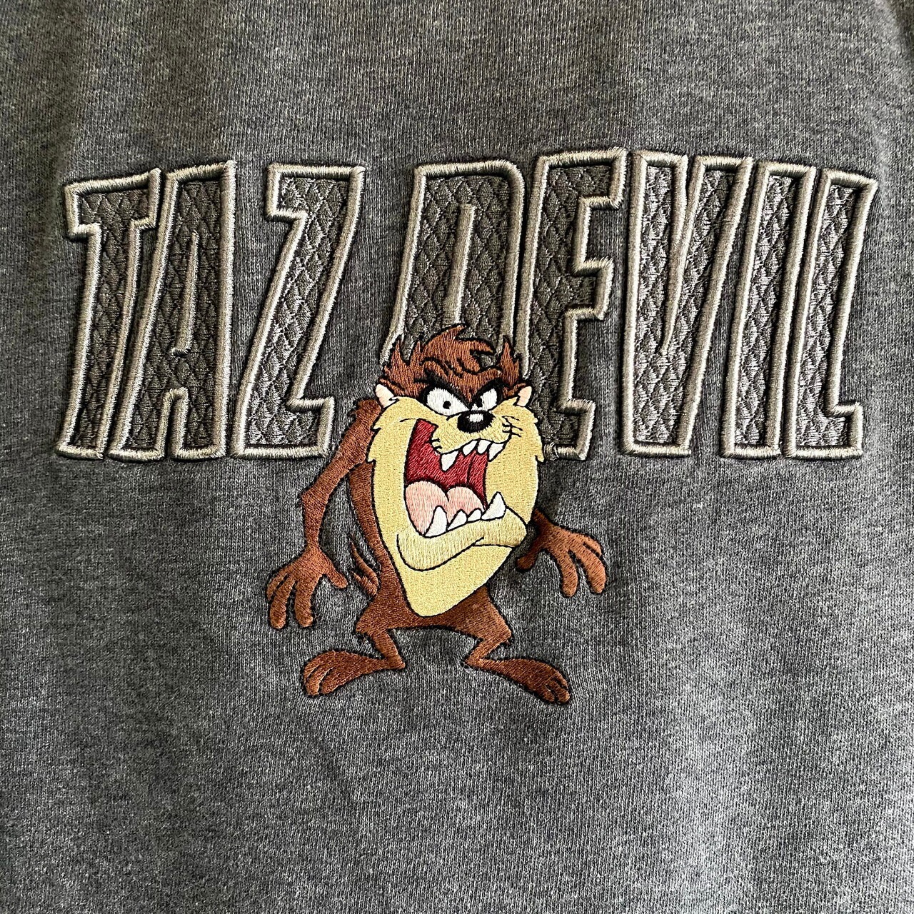 90年代 タズマニアンデビル 刺繍 キャラクターデザインスウェット  