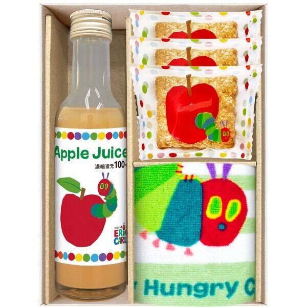 はらぺこあおむし ジュース&スイーツ&タオルセット 焼き菓子 結婚内祝い 新築内祝い 初節句内祝 入学内祝い 出産内祝い プレゼント 内祝い お祝い お祝い返し ギフト 出産祝い お返し 返礼 送料無料 送料込み