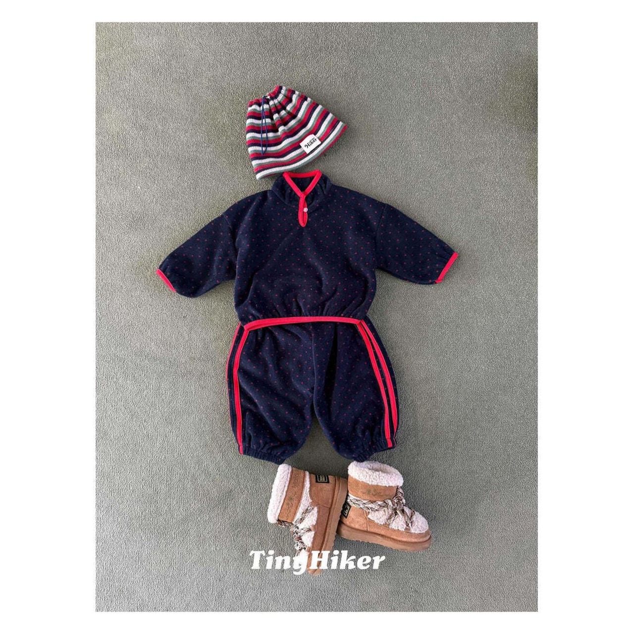 【取寄】Tiny Hiker プチドットフリースパンツ｜冬服｜韓国子供服