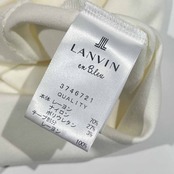 LANVIN en Bleu ランバンオンブルー リボン レーヨン ノースリーブ シャツ カットソー 38/ホワイト レディース