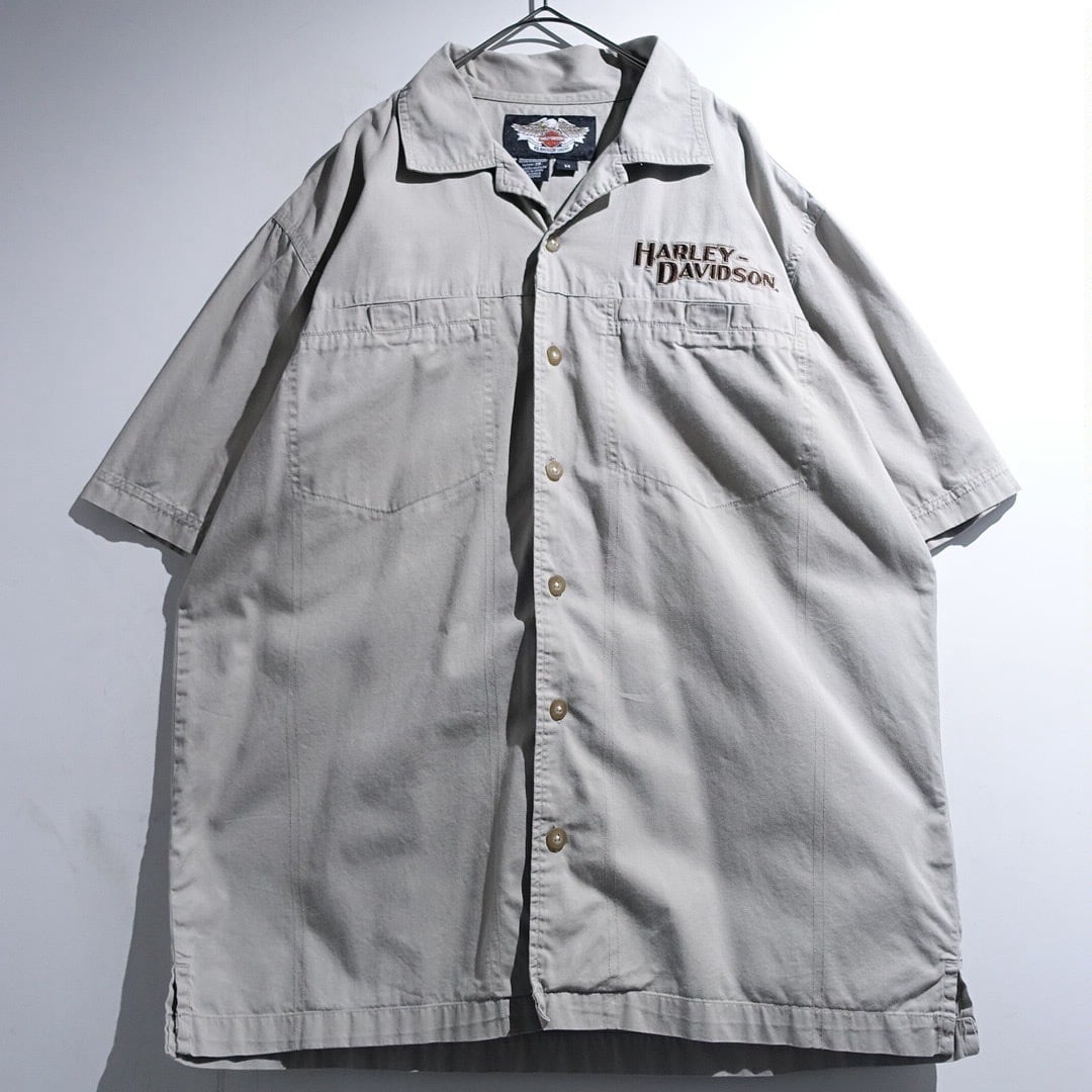 "Harley-Davidson" Logo Embroidery Design Work Shirt