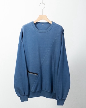 switching & zip designed blank sweat