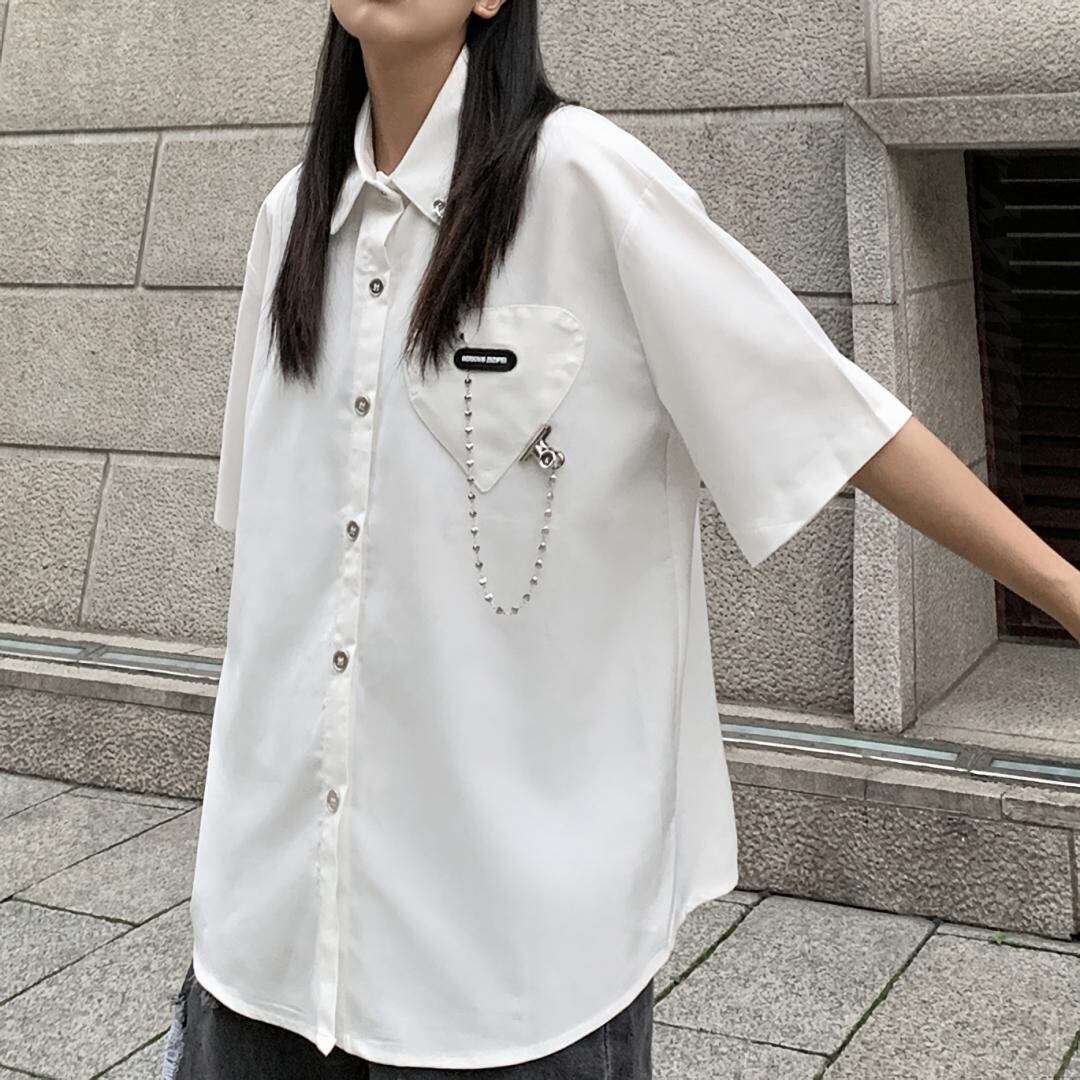 クリップチェーン半袖Yシャツ(全2色) / HWG1109