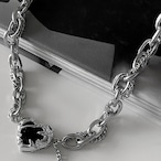 chain black heart necklace / l0036