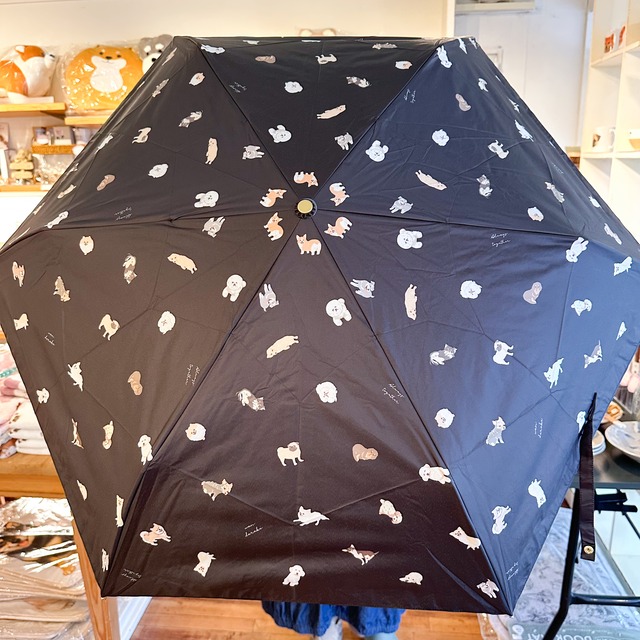 折りたたみ日傘（晴雨兼用）わんだらけBK