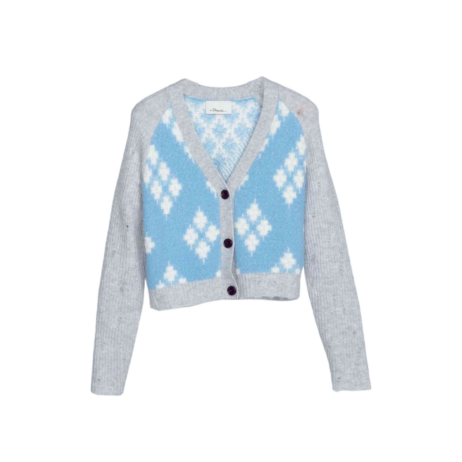 3.1 Phillip Lim　Argyle Jacquard V-Neck Cardigan