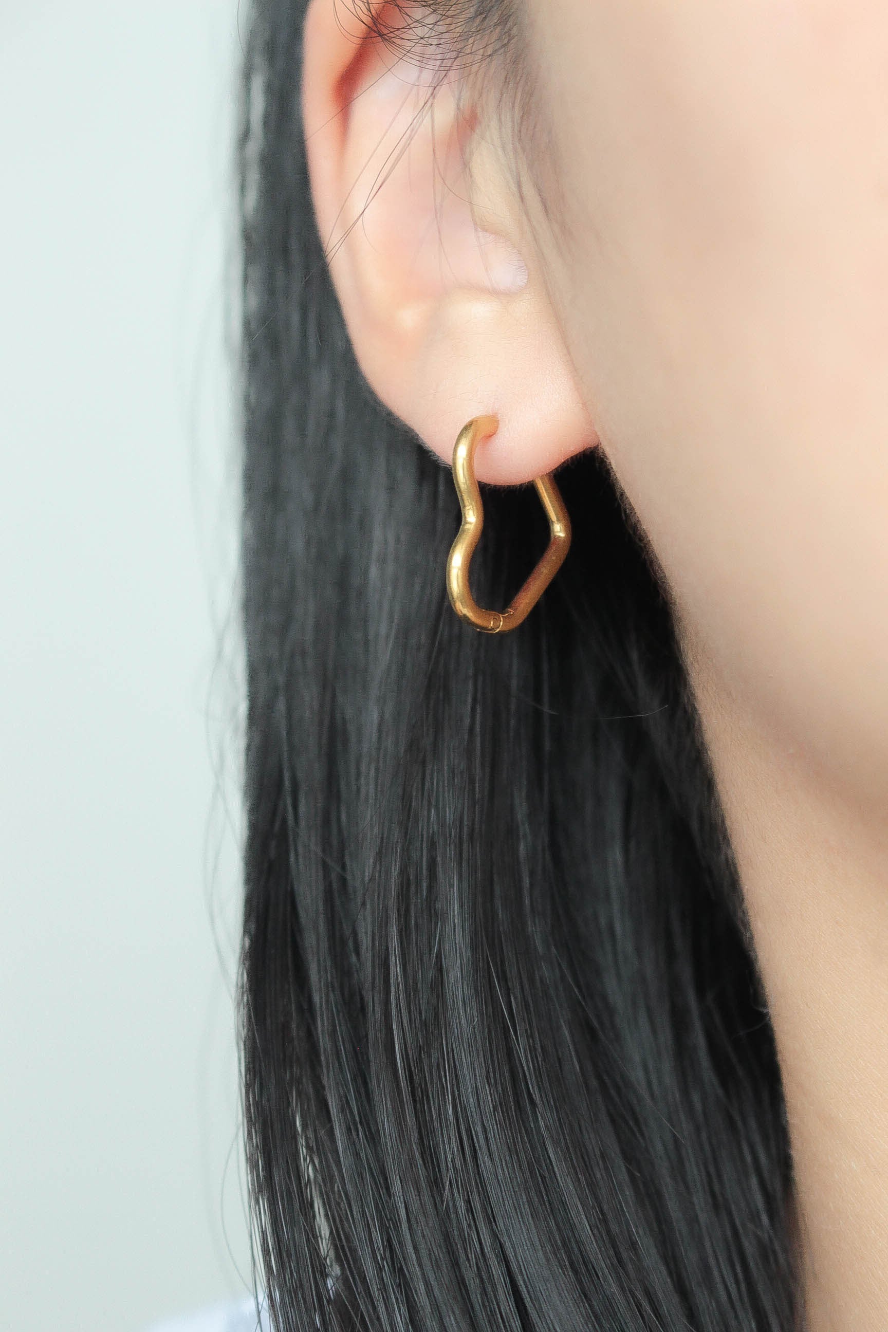 Heart Hoop Pierce | ebine(エビネ)|金属アレルギー対応アクセサリー