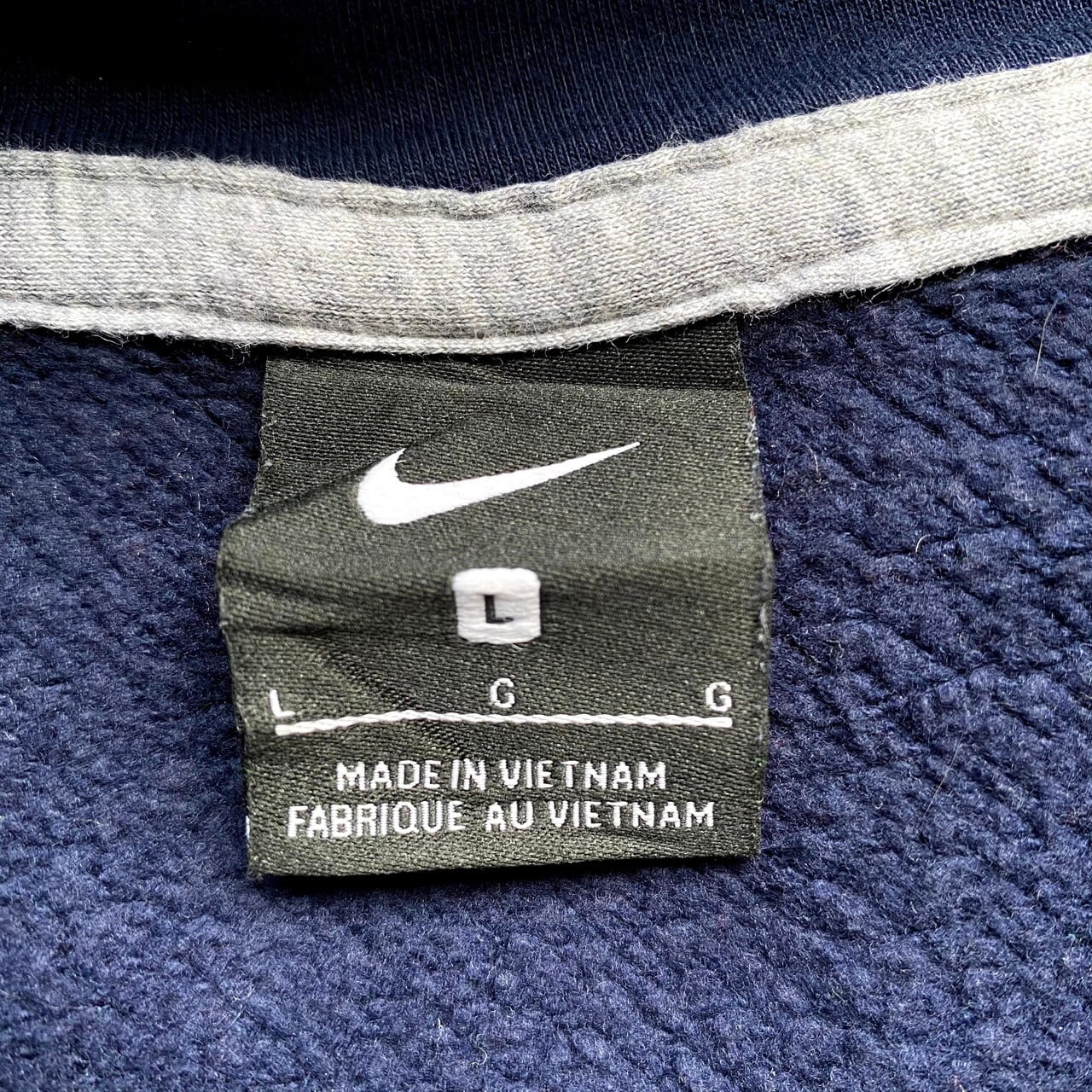 【Y2K古着】ナイキ ビッグスウッシュ プルオーバー L ビッグシルエット NIKE ナイキ フロントロゴプリント プルオーバーパーカー メンズL 古着