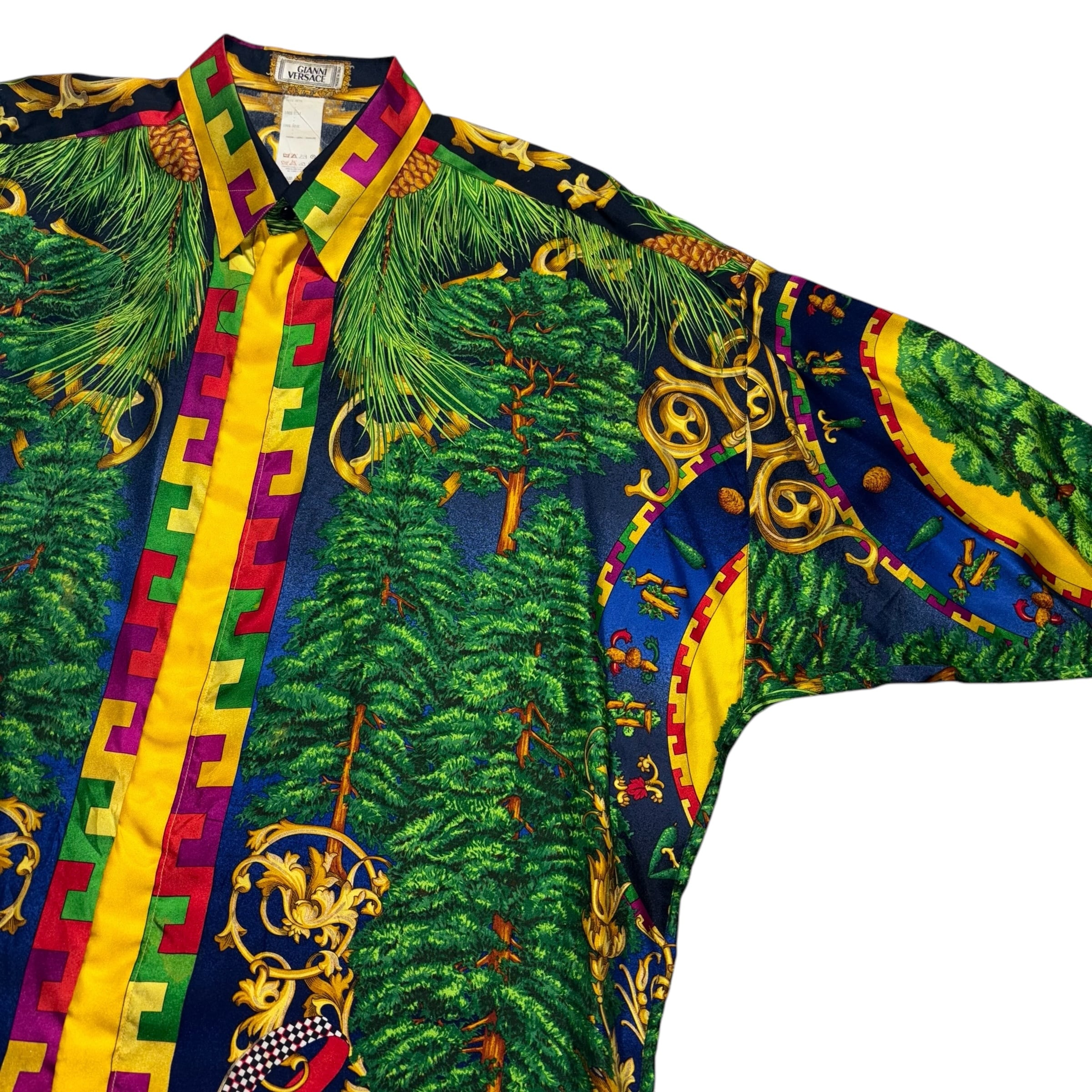 vintage GIANNI VERSACE silk shirt “ALDER TREES” | NOIR ONLINE