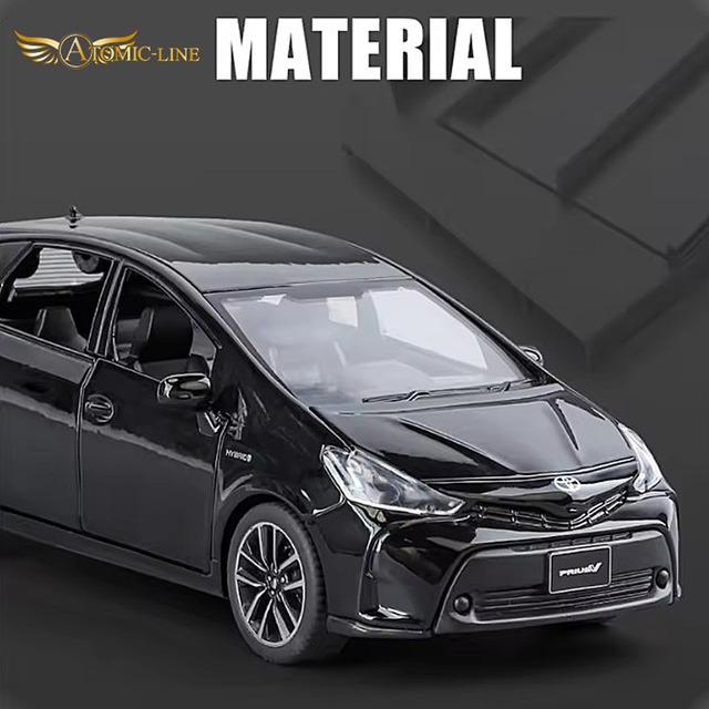 TOYOTA プリウスα 1/28 ミニカー 全3色 ライト点灯 エンジンサウンド 合金モデル 模型 ジオラマ