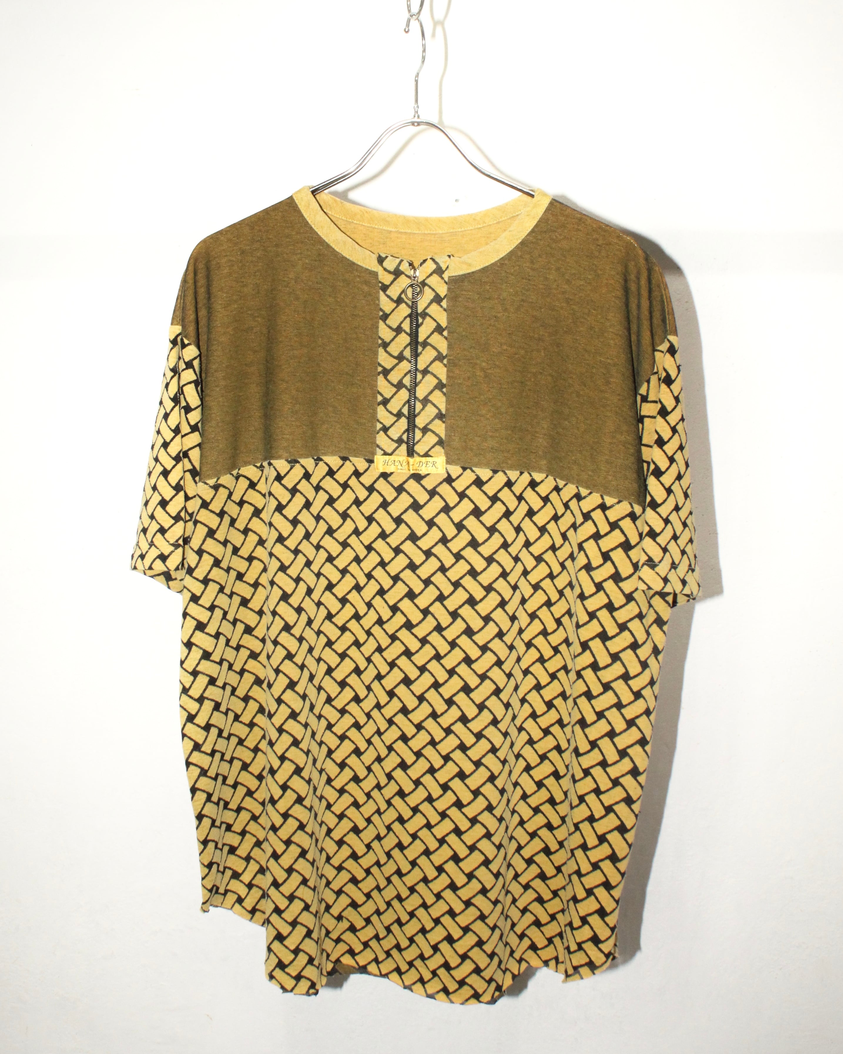80s HANA-DER Half-zip Mesh Tee