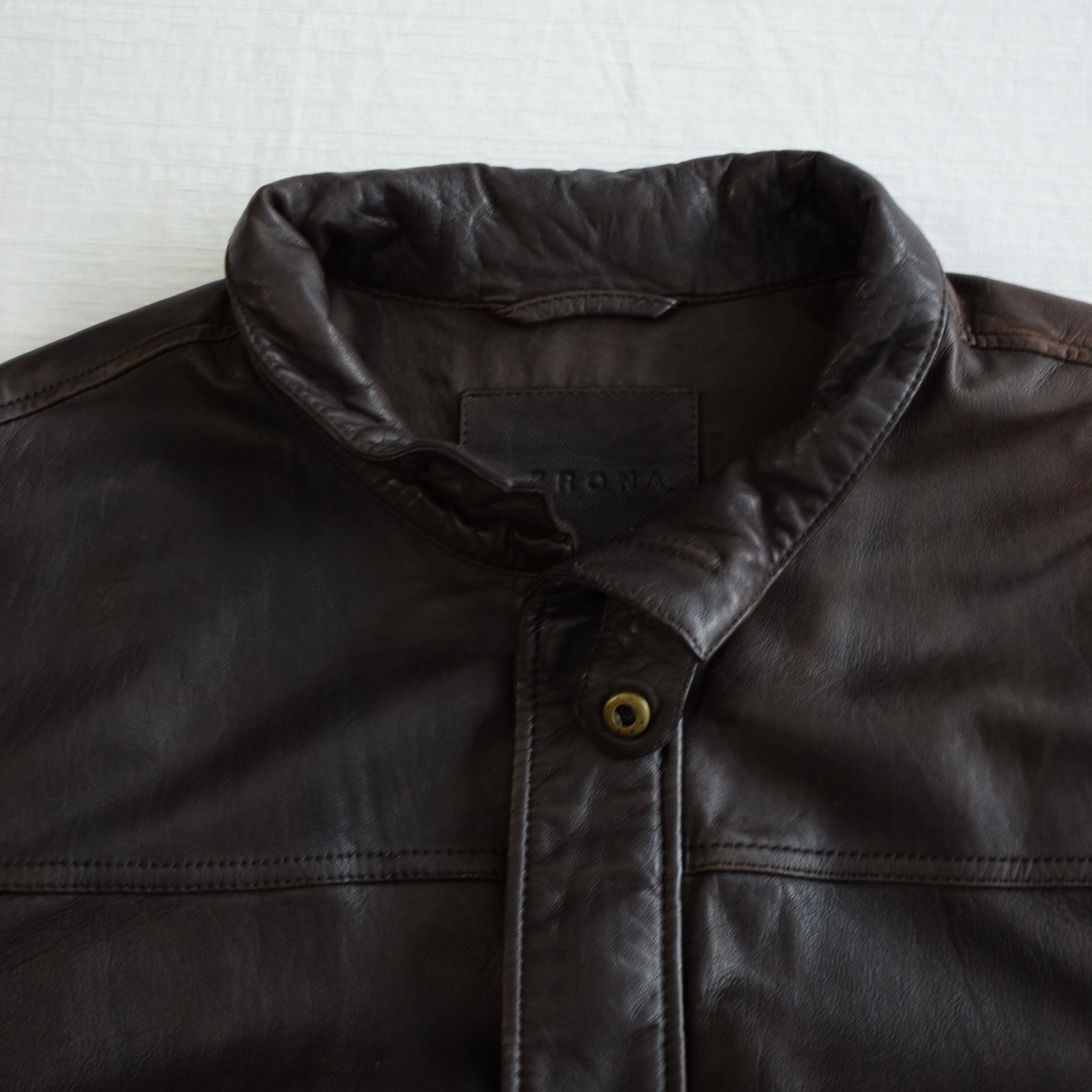 MERONA レザージャケット メンズ XL ブラウン ミドル丈 古着