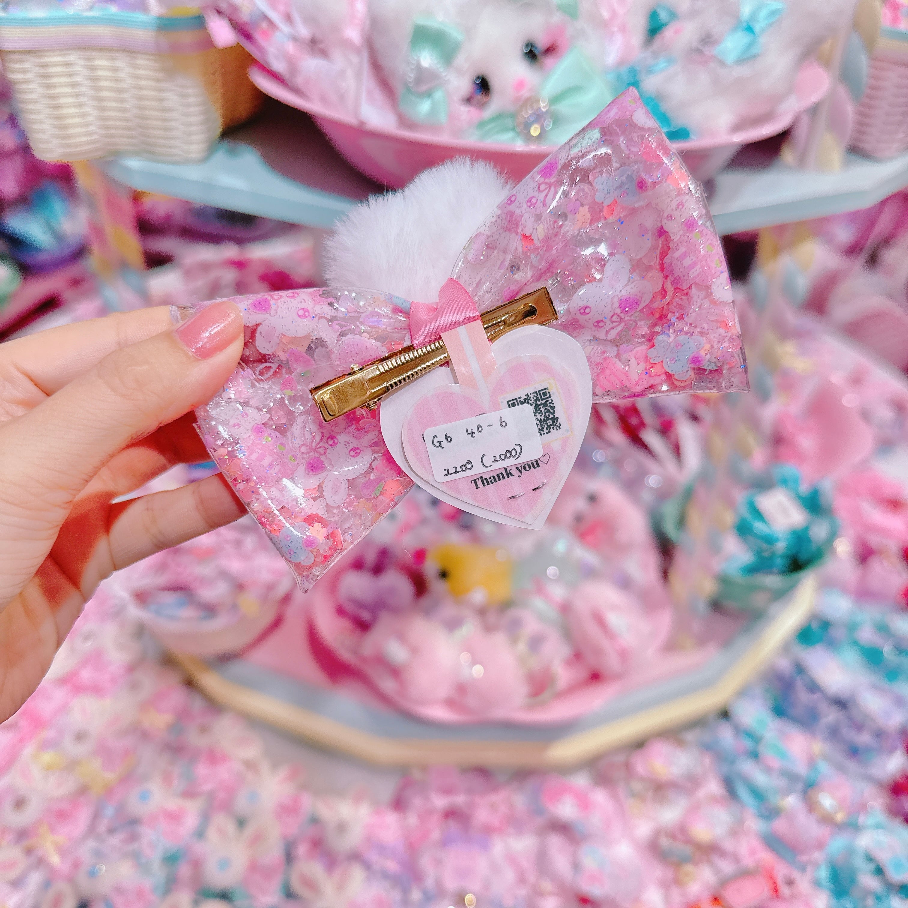 【G6】40-6暗闇で光る!シャカシャカヘアクリップ