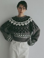 ETRE TOKYO ラウンドヨークハンドニットプルオーバー