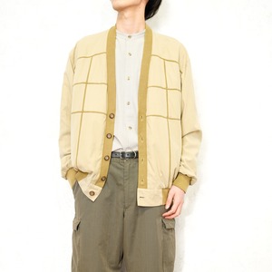 EU VINTAGE MICRO-FASHION THE NEW FABRIC GENERATION LINE DESIGN CARDIGAN LIKE JACKET/ヨーロッパ古着ラインデザインカーディガン風ジャケット