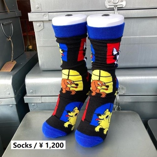 TOPANGA SOCKS Men's　ドッグマンションソックス　ブラック　靴下　フレブル　ダックスフンド