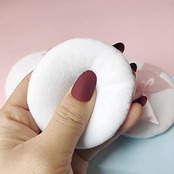 3枚セット洗い替え用ルースパウダーパフ 可愛い蝶リボン付きフェイスパウダーパフ 厚型タイプベビーパウダーパフ ルーセントパウダー専用メイク用スポンジパフ (直径7cm)