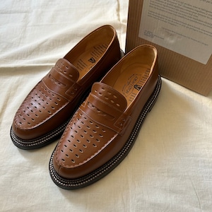 J.M WESTON "388 Loafer Wing" LEATHER LOAFER《7 D》