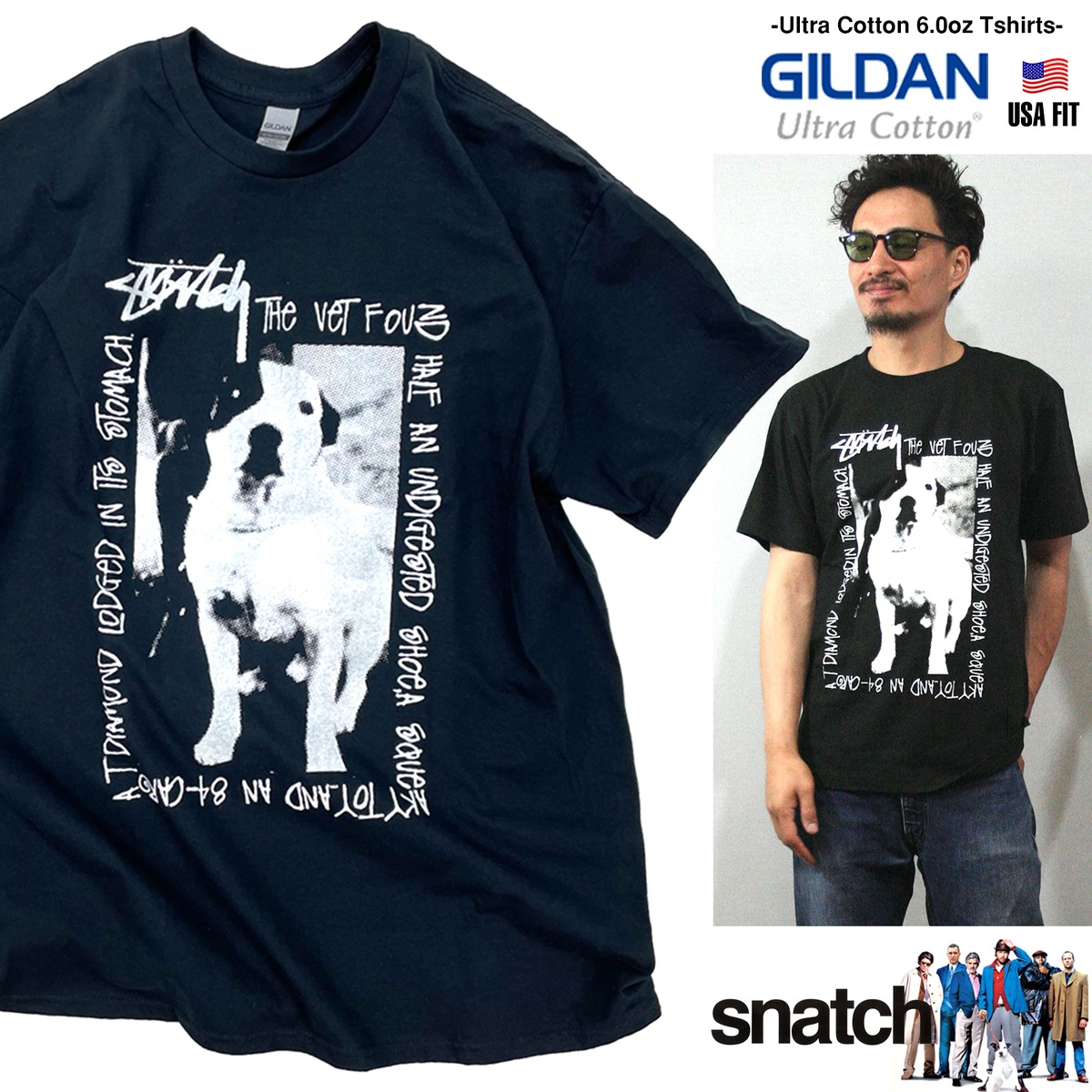 スナッチ 「THE DOG」「STUPID DAISY」SNATCH 映画 Tシャツ （ス〇 