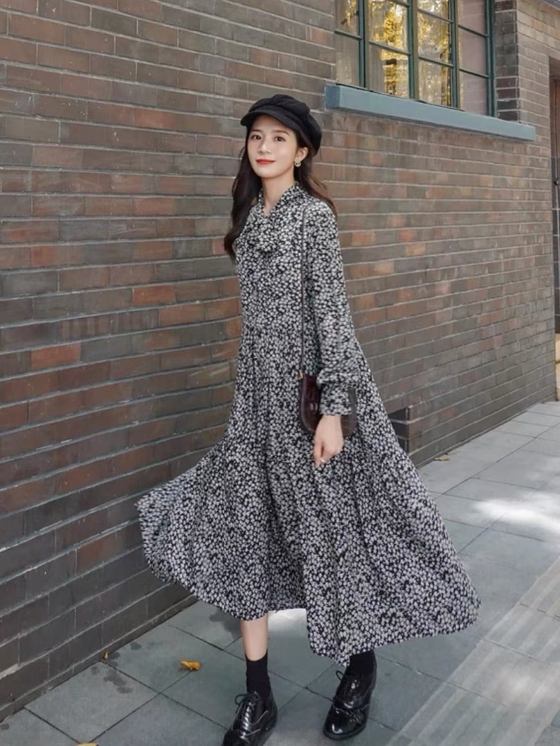 クラッシュフラワーロングワンピース | dadaGRANDE