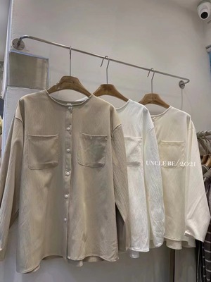 ノーカラーブラウス　AJ2205-756