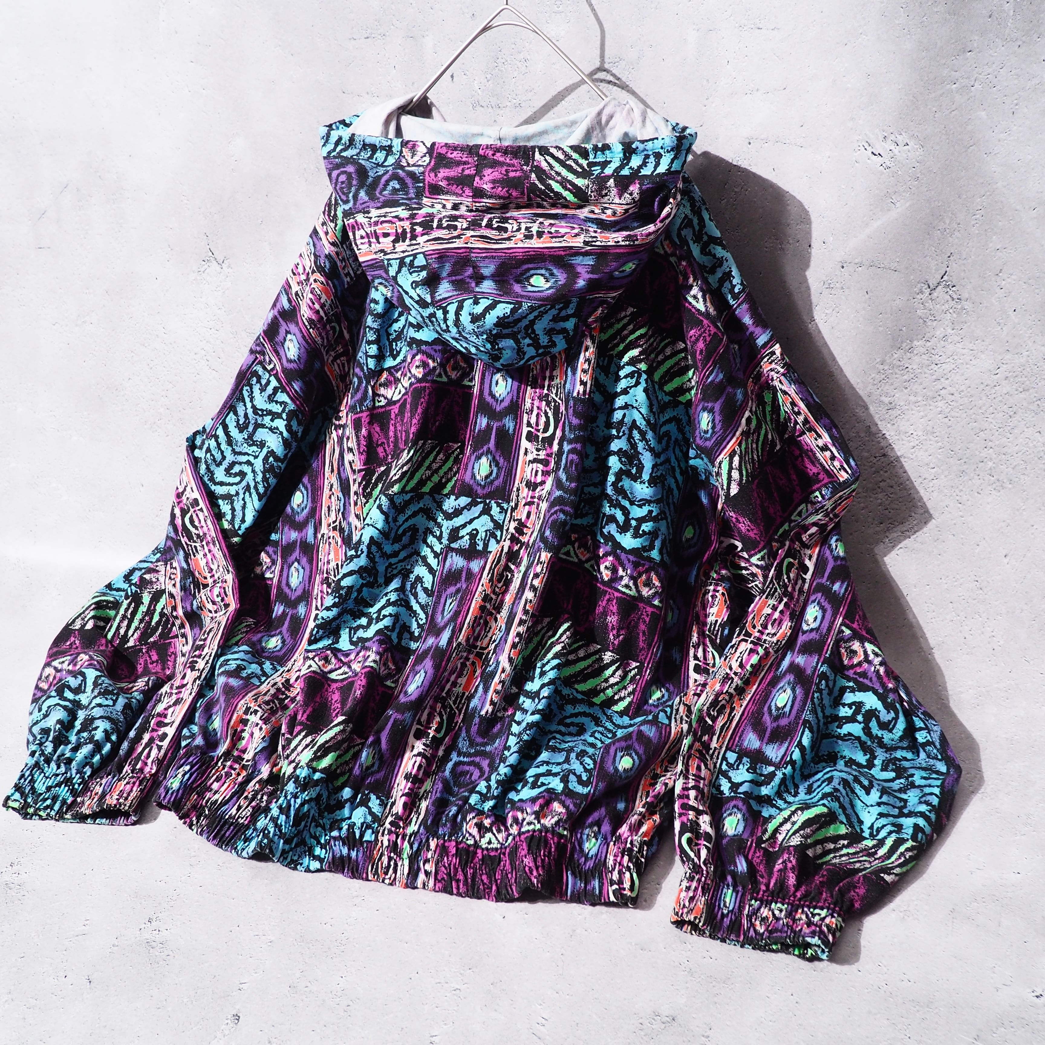 1980s Beautiful Psychedelic pattern vintage loose full zip Parker