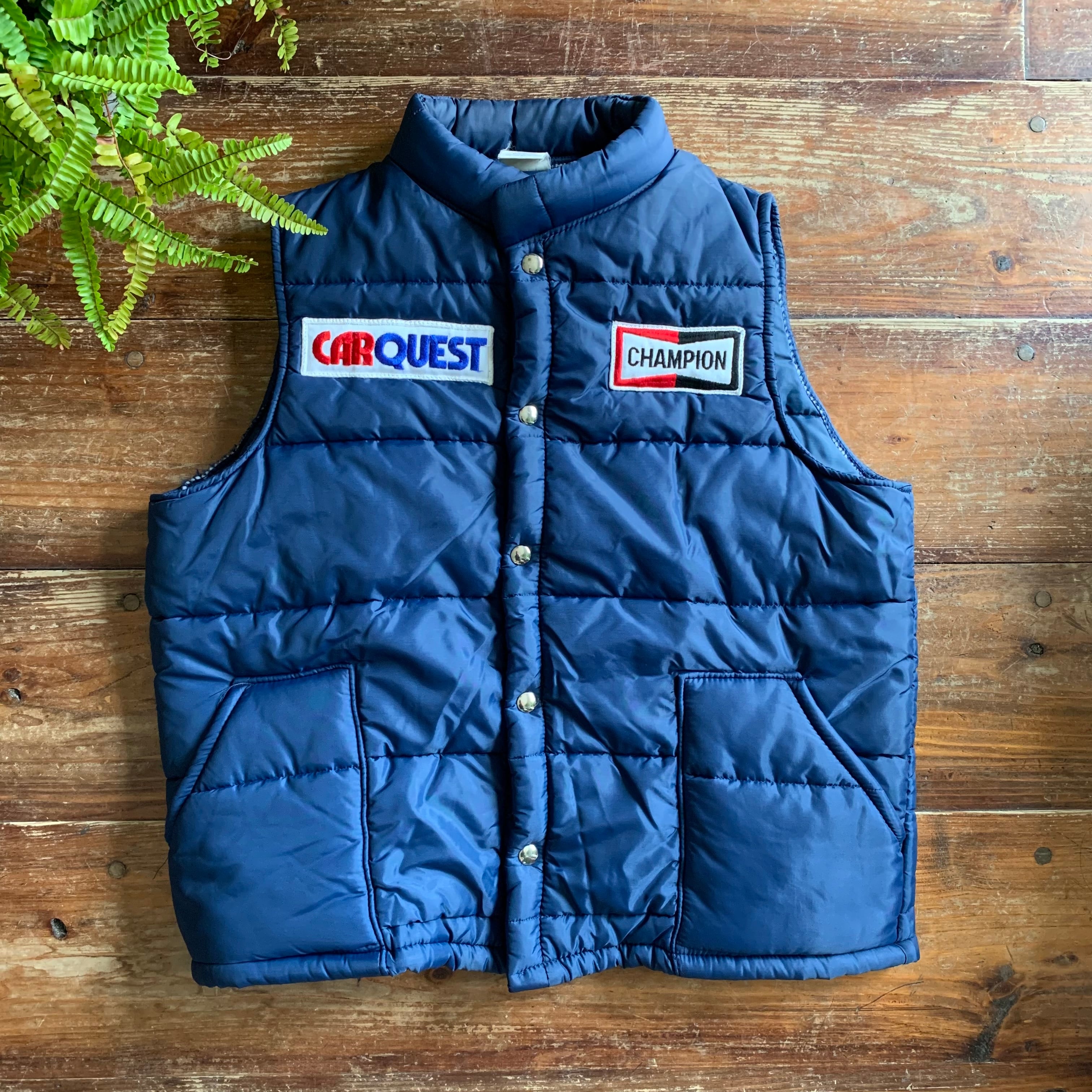 Vintage "Champion"x"Carquest" Puffer Racing Vest/L