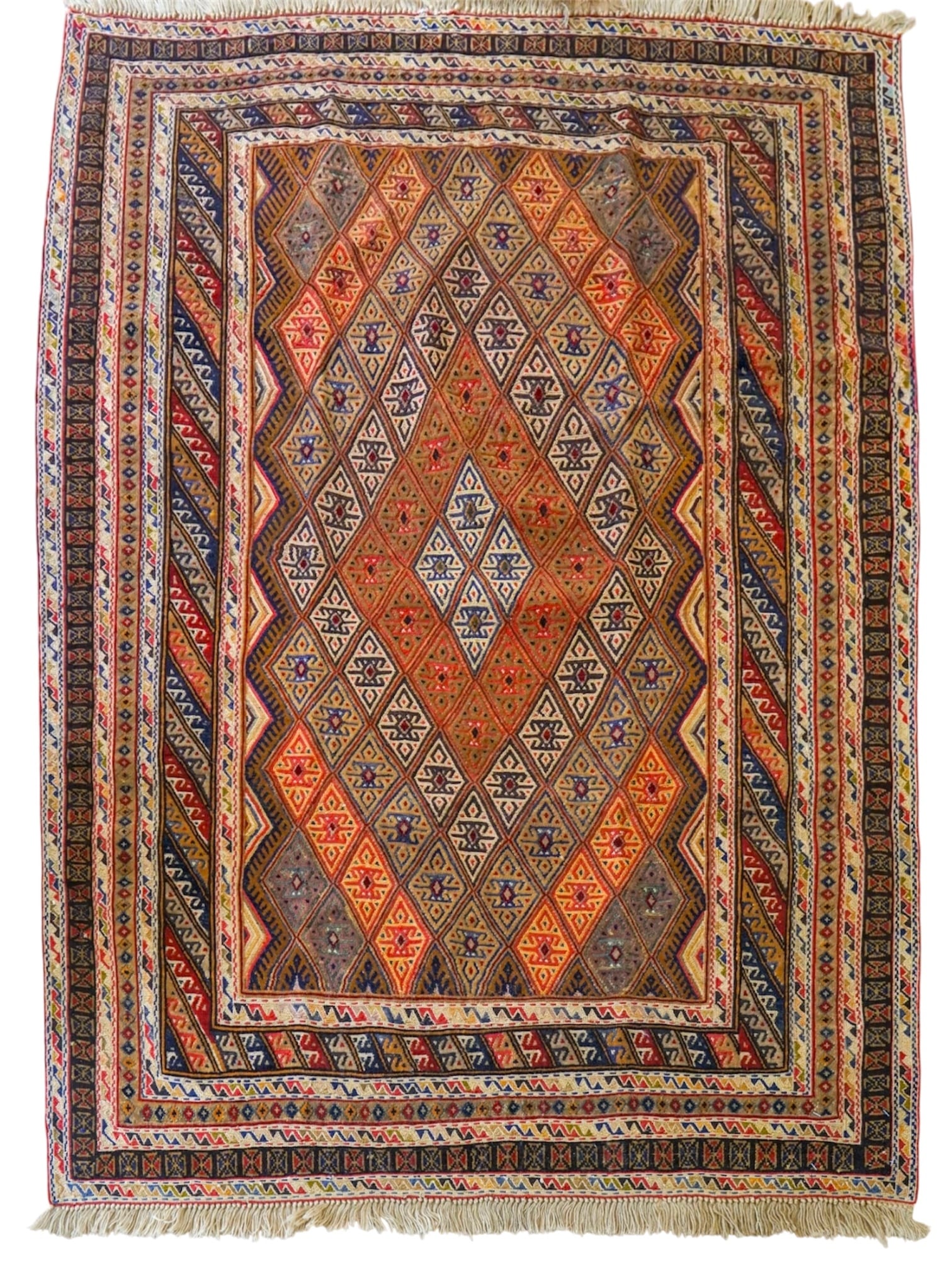 ペルシャ手織り絨毯 タブリーズ産 50RAJ 96×62cm 「マヒ文様」｜ウール